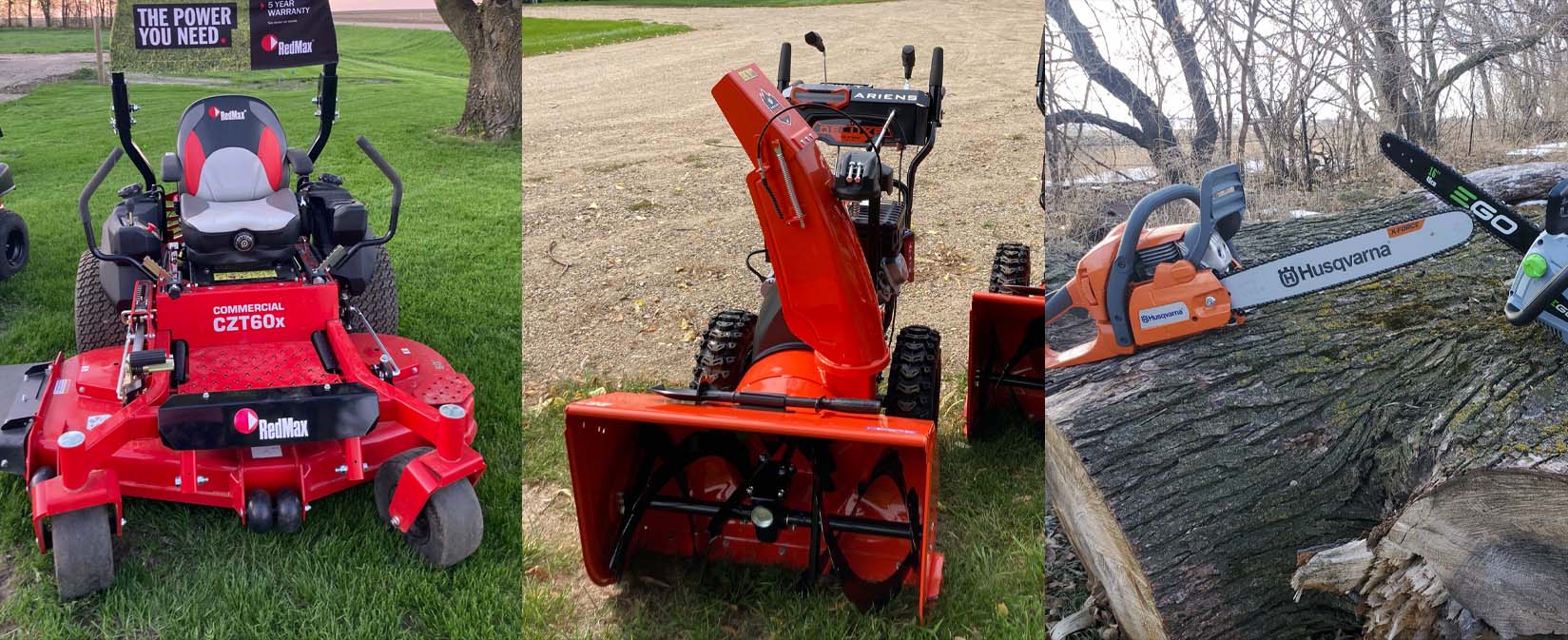 Mower, snowblower, chainsaw 